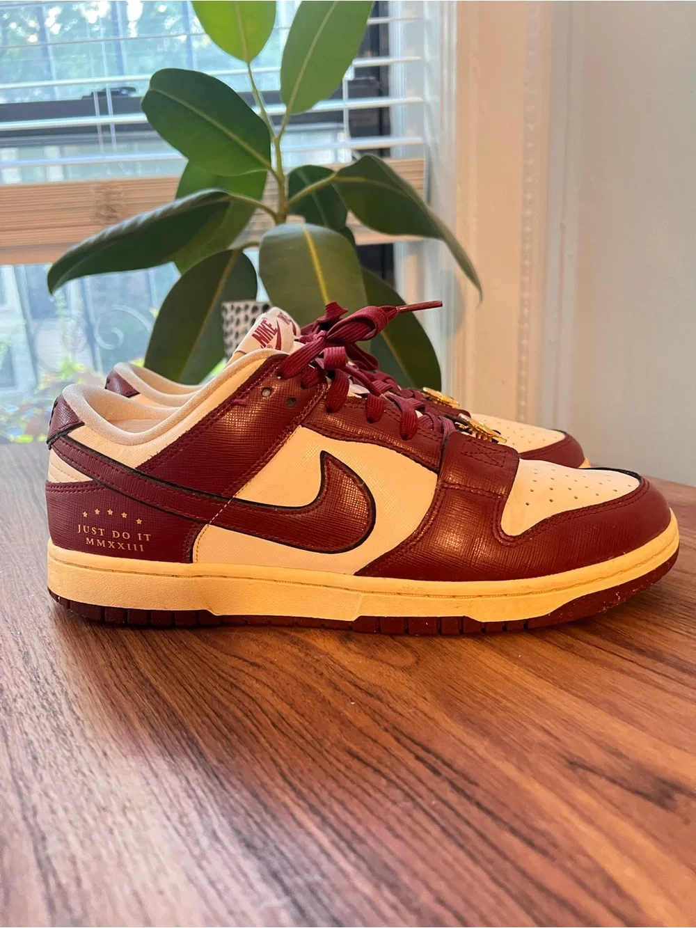 Nike Low-Top Sneakers in Maroon and Cream